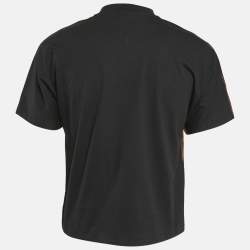 Pre Owned Jacquemus Black Velcro Pocket and Sleeve Detail Cotton Jersey T-Shirt S