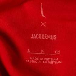 Jacquemus x Nike Red Logo Embossed Crew-Neck Oversized T-Shirt S