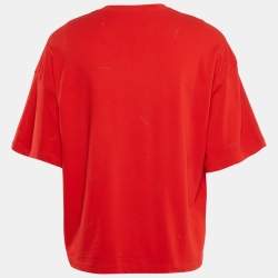 Jacquemus x Nike Red Logo Embossed Crew-Neck Oversized T-Shirt S