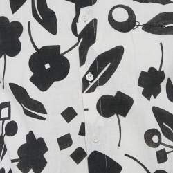 Jacquemus Black/White Floral Print Linen La Chemise Simon Shirt XS