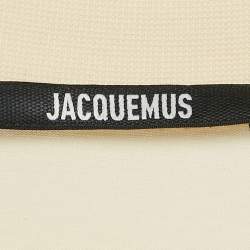 Jacquemus Cream Logo Print Cotton Raglan Sleeve T-Shirt L