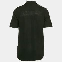Jacquemus Black Knit Logo Detail Polo T-Shirt XS