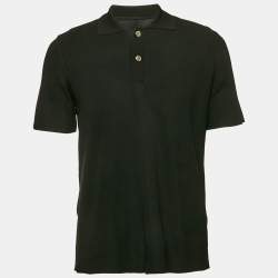 Jacquemus Black Knit Logo Detail Polo T-Shirt XS
