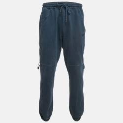 Jacquemus Navy Blue Logo Embroidered Cotton Knit Trackpants L