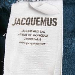 Jacquemus Navy Blue Logo Embroidered Cotton Knit Trackpants L