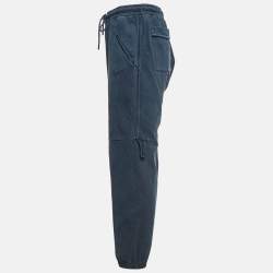 Jacquemus Navy Blue Logo Embroidered Cotton Knit Trackpants L