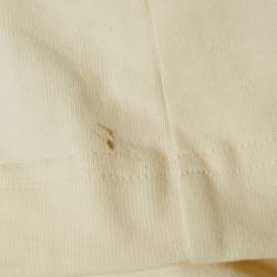 Pre Owned Jacquemus Off-White Cotton Banana Patch Detail Crew Neck T-Shirt XS