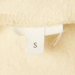 Pre Owned Jacquemus Cream Logo Embroidery Cotton Hooded Sweatshirt S