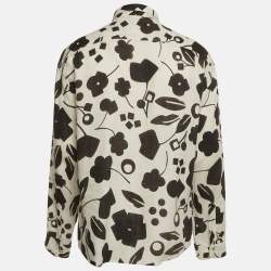 Pre Owned Jacquemus White/Black Linen The Simon Shirt XL