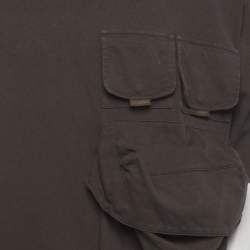 Pre Owned Jacquemus Brown Jersey Oversized Utility T-Shirt XXL