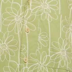 Pre Owned Jacquemus Green Floral Yarn Embellished Denim Shirt XL