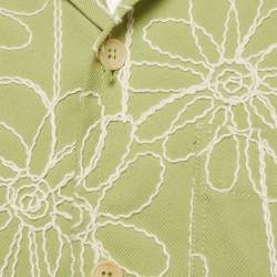 Pre Owned Jacquemus Green Floral Yarn Embellished Denim Shirt XL