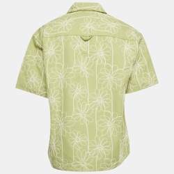 Pre Owned Jacquemus Green Floral Yarn Embellished Denim Shirt XL