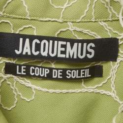 Pre Owned Jacquemus Green Floral Yarn Embellished Denim Shirt XL