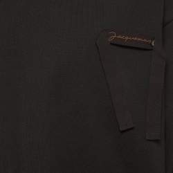 Pre Owned Jacquemus Black Logo Embroidered Jersey Sweatshirt XXL