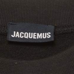 Pre Owned Jacquemus Black Logo Embroidered Jersey Sweatshirt XXL