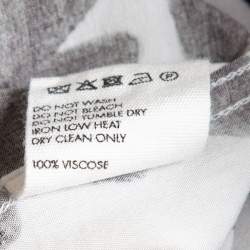 Pre Owned Jacquemus White/Black Melo Floral Print Crepe Short Sleeve Shirt S