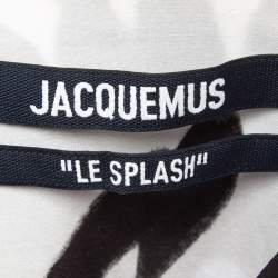 Pre Owned Jacquemus White/Black Melo Floral Print Crepe Short Sleeve Shirt S