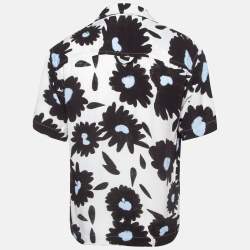 Pre Owned Jacquemus White/Black Melo Floral Print Crepe Short Sleeve Shirt S