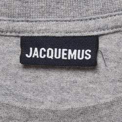 Pre Owned Jacquemus Grey Printed Cotton Knit T-shirt L