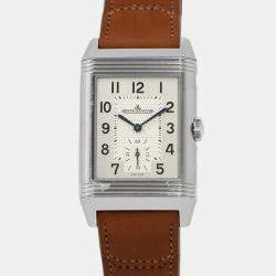 Jaeger LeCoultre White Stainless Skill Reverso Duoface Q3848423 Manual Winding Men's Wristwatch 47mm