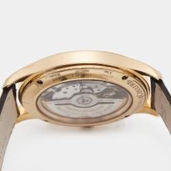 Jaeger-LeCoultre Silver 18K Rose Gold Alligator Leather Master Control Date 176.2.40.S Men's Wristwatch 39 mm