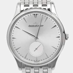 Jaeger LeCoultre Silver Stainless Steel Master Grande Ultra Thin 174.8.90.S Men's Wristwatch 40 mm