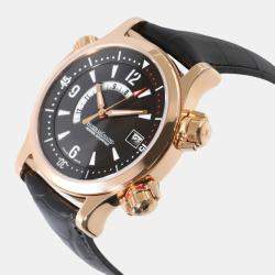 Jaeger LeCoultre Black 18k Rose Gold Master Compressor 146.2.97 Automatic Men's Wristwatch 41 mm