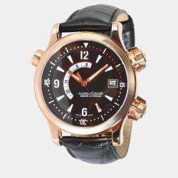 Jaeger LeCoultre Black 18k Rose Gold Master Compressor 146.2.97 Automatic Men's Wristwatch 41 mm