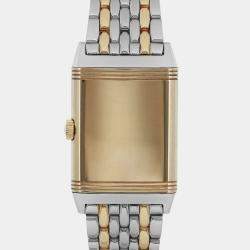 Jaeger-LeCoultre Silver Two-Tone Reverso Grande Taille 270.5.62 Manual Winding Men's Wristwatch 17 mm