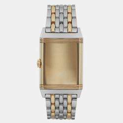Jaeger-LeCoultre Silver Two-Tone Reverso Grande Taille 270.5.62 Manual Winding Men's Wristwatch 17 mm