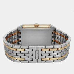 Jaeger-LeCoultre Silver Two-Tone Reverso Grande Taille 270.5.62 Manual Winding Men's Wristwatch 17 mm