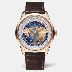 Jaeger LeCoultre Blue 18k Rose Gold Geophysic Universal Time Q8102520 Automatic Men's Wristwatch 41.9 mm