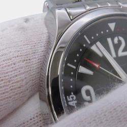Jaeger LeCoultre Black Stainless Steel Master Compressor Automatic Men's Wristwatch 37 mm