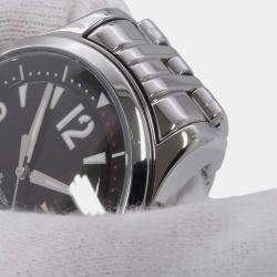 Jaeger LeCoultre Black Stainless Steel Master Compressor Automatic Men's Wristwatch 37 mm