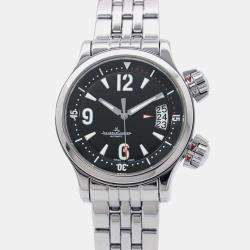 Jaeger LeCoultre Black Stainless Steel Master Compressor Automatic Men's Wristwatch 37 mm