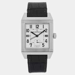 Jaeger LeCoultre White Stainless Steel Reverso Squadra Q7008420 Automatic Men's Wristwatch 35 mm