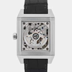 Jaeger LeCoultre White Stainless Steel Reverso Squadra Q7008420 Automatic Men's Wristwatch 35 mm