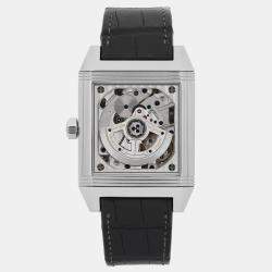 Jaeger LeCoultre White Stainless Steel Reverso Squadra Q7008420 Automatic Men's Wristwatch 35 mm