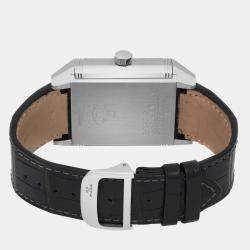 Jaeger LeCoultre White Stainless Steel Reverso Squadra Q7008420 Automatic Men's Wristwatch 35 mm