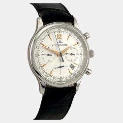 Pre Owned Jaeger-LeCoultre Master Control 145.8.31 Quartz Silver Dial Stainless Steel Men's Wristwatch 34 mm