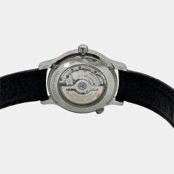 Pre Owned Jaeger-LeCoultre Master Geographic 142.8.92.S Automatic Black Dial Stainless Steel Men's Wristwatch 38 mm