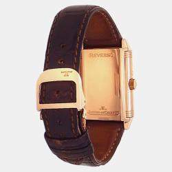 Pre Owned Jaeger-LeCoultre Reverso Sun Moon Q2752420 Manual Winding Silver Dial 18k Rose Gold Men's Wristwatch 45mm