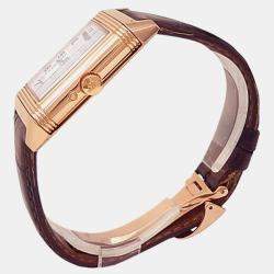Pre Owned Jaeger-LeCoultre Reverso Sun Moon Q2752420 Manual Winding Silver Dial 18k Rose Gold Men's Wristwatch 45mm
