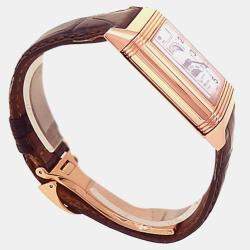 Pre Owned Jaeger-LeCoultre Reverso Sun Moon Q2752420 Manual Winding Silver Dial 18k Rose Gold Men's Wristwatch 45mm