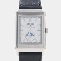 مملوكة مسبقًا Jaeger LeCoultre Reverso Duoface Q3918420 Silver Stainless Steel Manual Winding Men's Watches 30 mm