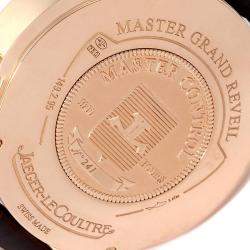 Jaeger Lecoultre Black 18K Rose Gold Master Grande Reveil 149.2.95.S Men's Wristwatch 43 MM