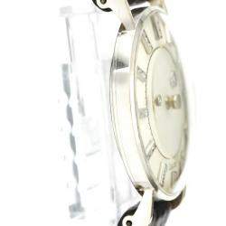 Jaeger LeCoultre Silver Diamonds 18k White Gold Mystery Cal 480 Men's Wristwatch 33 MM