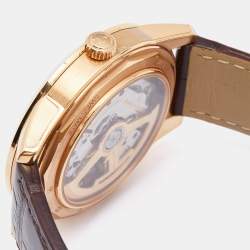 Jaeger-LeCoultre Silver 18K Rose Gold Alligator Leather Geophysic 501.2.TO.S Men's Wristwatch 39.60 mm