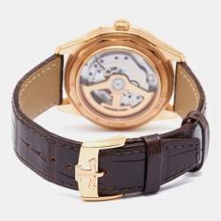 Jaeger-LeCoultre Silver 18K Rose Gold Alligator Leather Geophysic 501.2.TO.S Men's Wristwatch 39.60 mm
